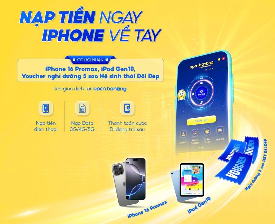 Dịp hè, Nam A Bank tung nhiều ưu đãi cho giao dịch không tiền mặt